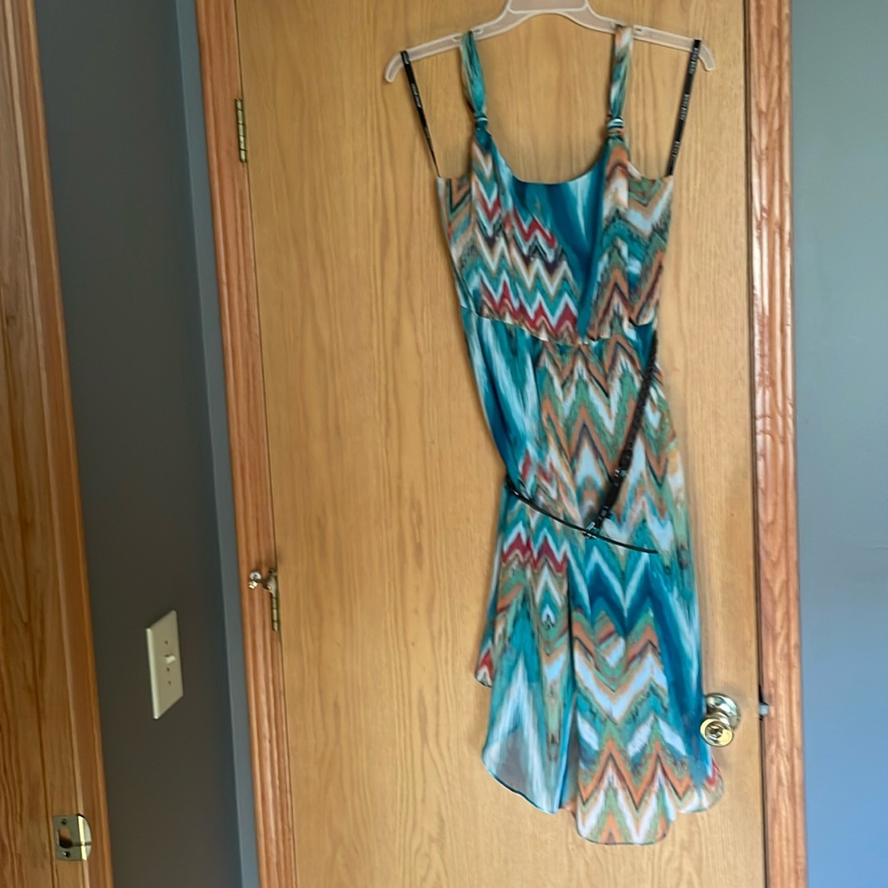 Multi colored dress with belt